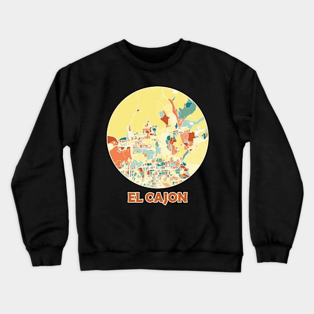 El Cajon California map in mozaique colors Crewneck Sweatshirt by SerenityByAlex